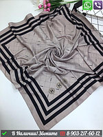 Платок Chanel шелковый с широким кантом Серый