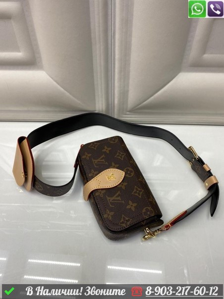 Поясная сумка Louis Vuitton кожаная - фото 6 - id-p99213459
