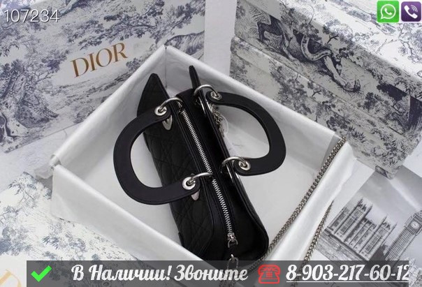 Сумка Dior кожаная черная - фото 6 - id-p99213463