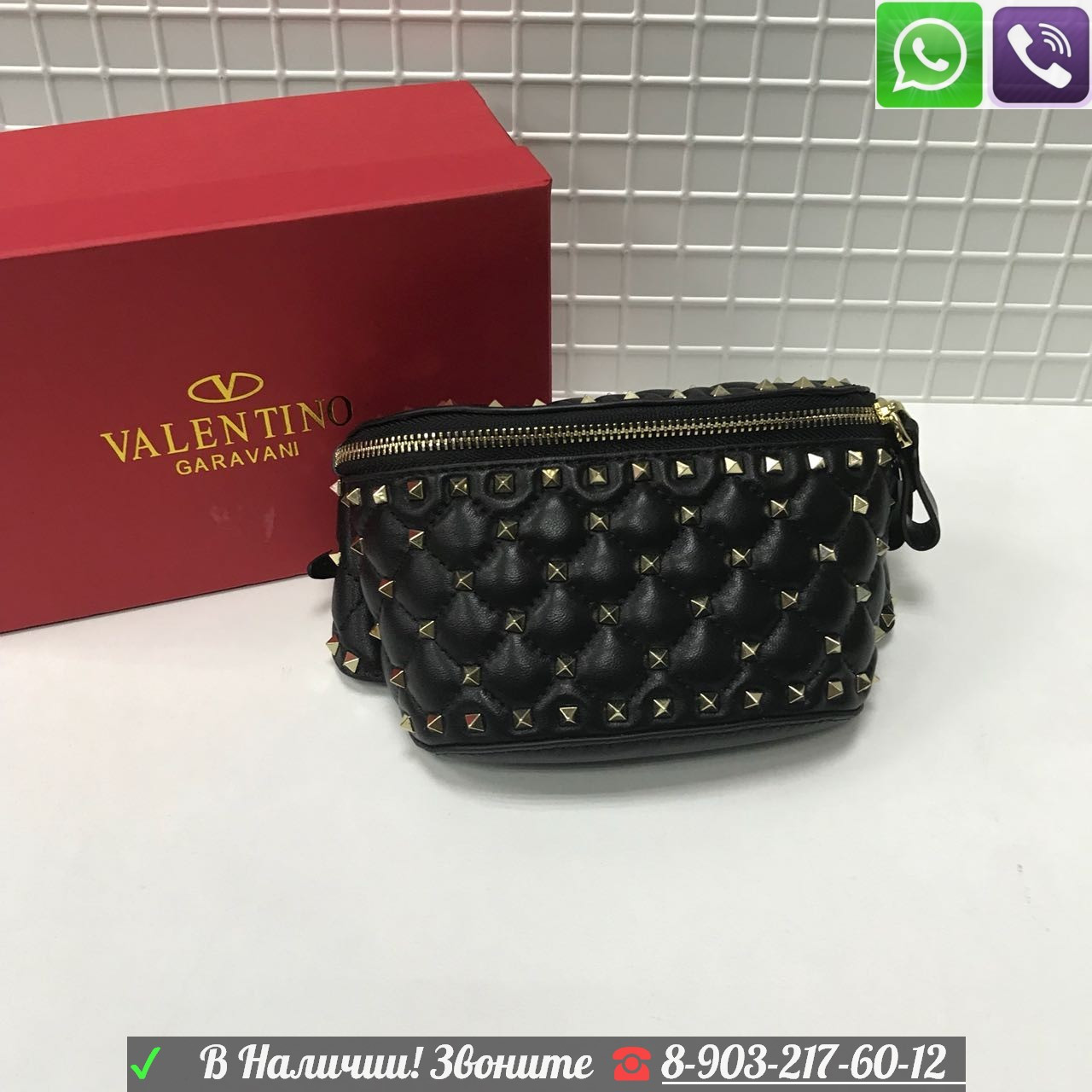 Сумка на пояс Valentino Rockstud - фото 1 - id-p99196287