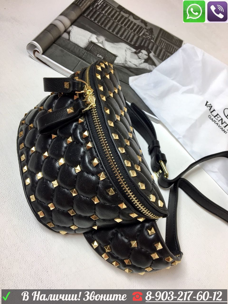 Сумка на пояс Valentino Rockstud - фото 7 - id-p99196287