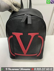 Рюкзак Valentino Garavani черный Vlogo Красный