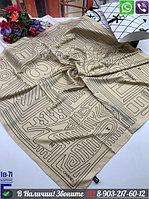 Платок Chanel шелковый с геометрическим орнаментом Молочный
