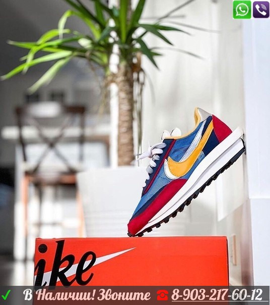 Кроссовки Nike x Sacai LDWaffle Синий - фото 1 - id-p99205763