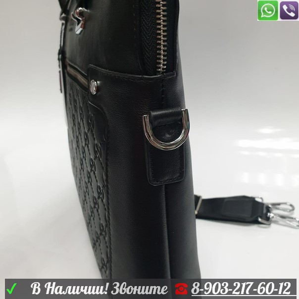 Портфель Gucci с тиснением GG мужской черный - фото 5 - id-p99200096