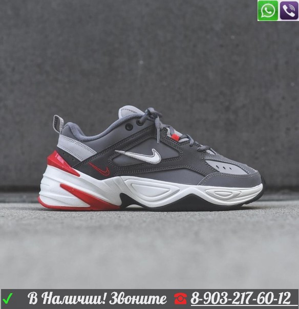 Кроссовки Nike m2k Tekno Grey Red - фото 2 - id-p99202951