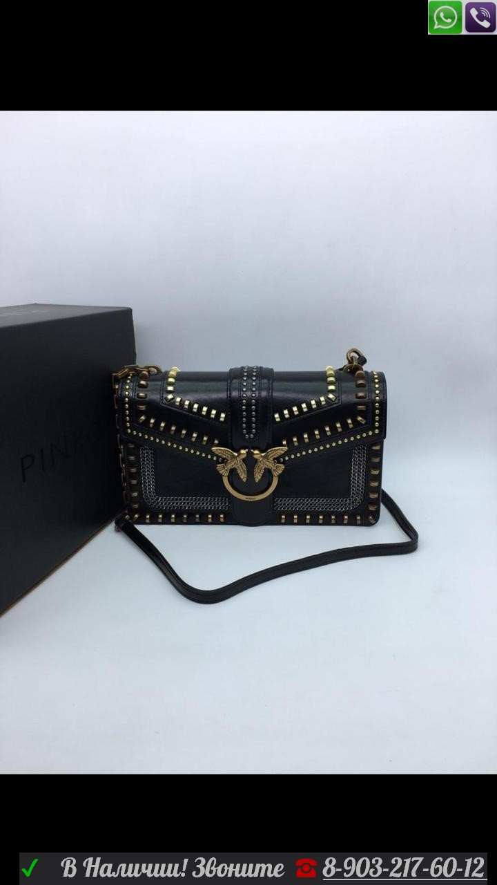 Сумка Pinko Love mix studs Пинко Черная - фото 1 - id-p99199169