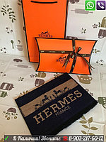 Мужской черный шарф Hermes Черный Гермес теплый Серый, мужской Коричневый