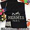 Мужской черный шарф Hermes Черный Гермес теплый Серый, мужской Черный, фото 8