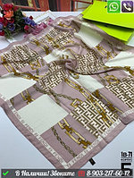Платок Fendi шелковый с контрастным принтом Пудровый