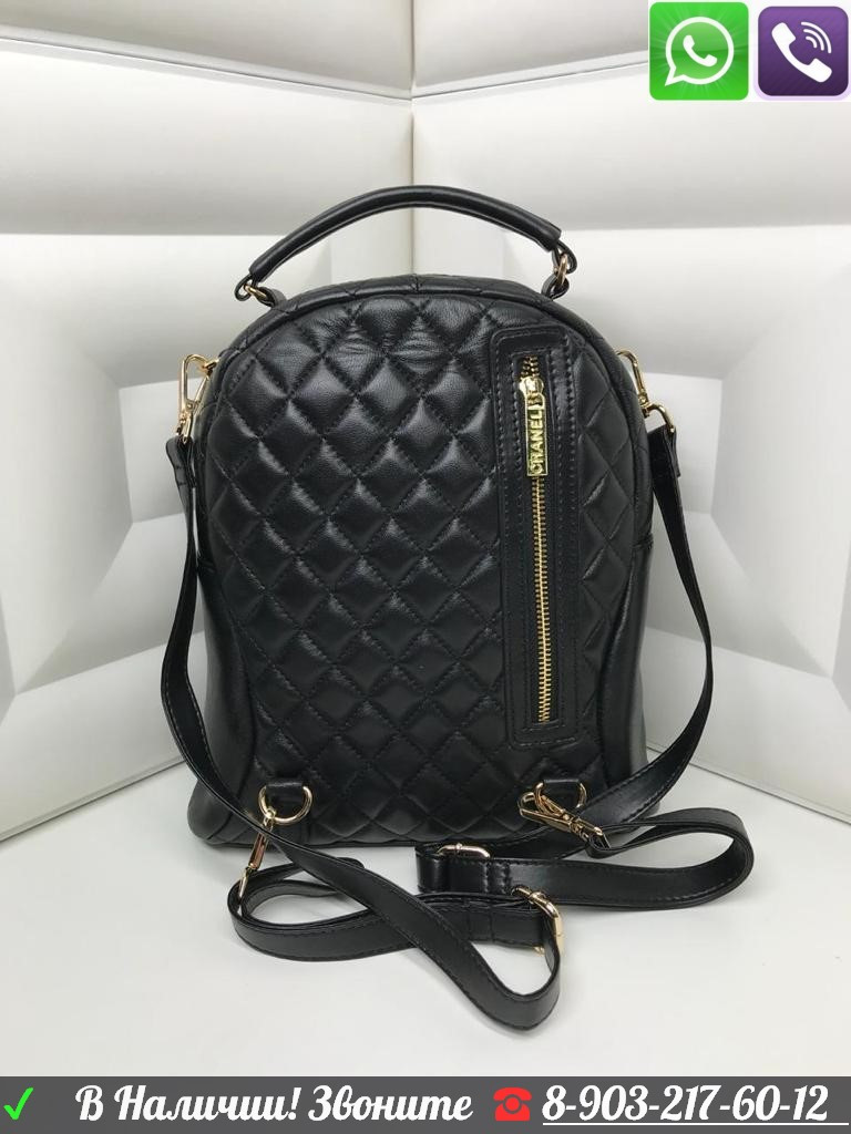 Рюкзак Chanel Шанель черный с карманом - фото 10 - id-p99198322