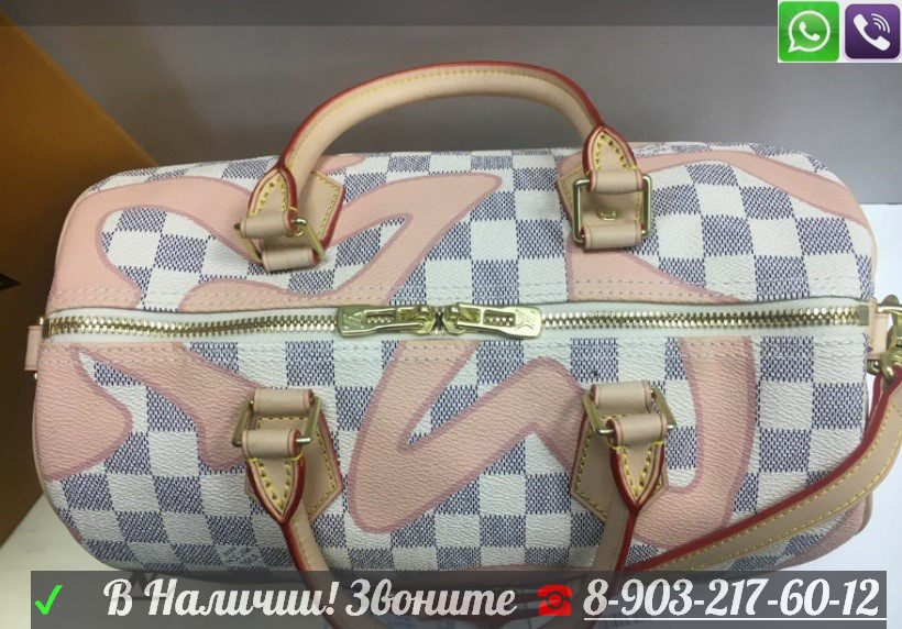 Сумка Белая Louis Vuitton Speedy Ballerine Azur Розовая 30 - фото 9 - id-p99195415