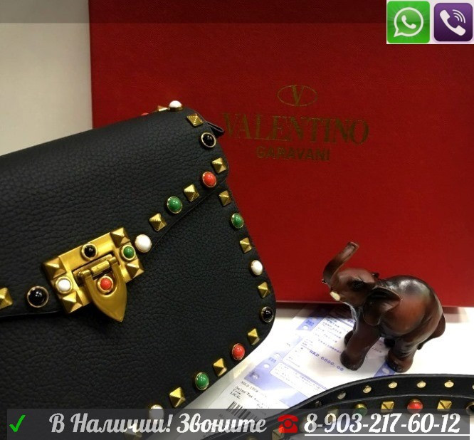Сумка Valentino Rockstud Клатч с шипами Валентино - фото 2 - id-p99195439