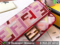 Сумка Fendi Baguette тканевая розовая