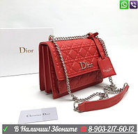 Сумка Christian Dior кожа икра Красный