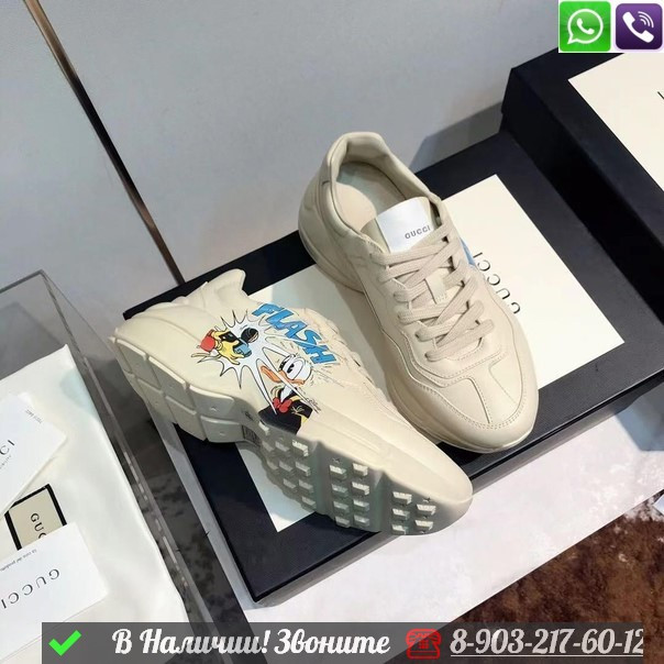 Кроссовки Gucci x Disney Rhyton белые - фото 9 - id-p99211649