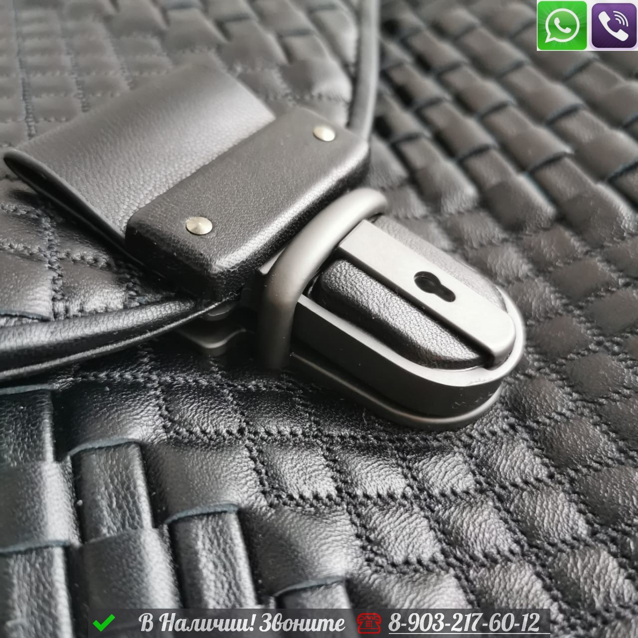 Портфель Bottega Veneta кожаный с клапаном черный - фото 3 - id-p99212665