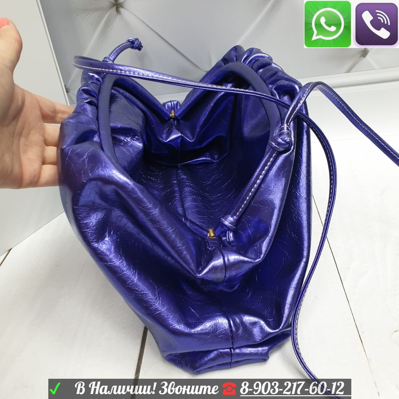 Сумка Bottega pouch Боттега Металлик - фото 5 - id-p99198370