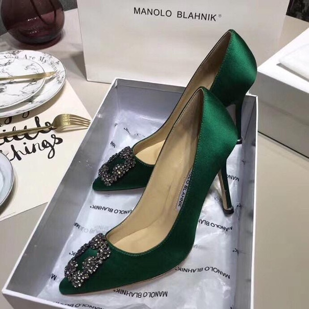 Туфли Manolo Blahnik Hangisi Зеленый - фото 8 - id-p99205865