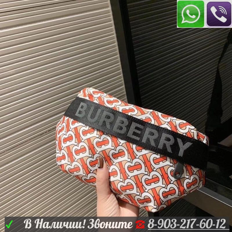 Burberry бежевая поясная сумка в клетку бербери - фото 3 - id-p99198386