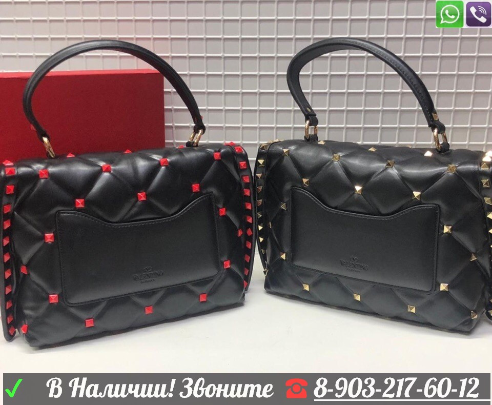 Сумка Valentino VLTN Candystud белая с буквами - фото 6 - id-p99199270