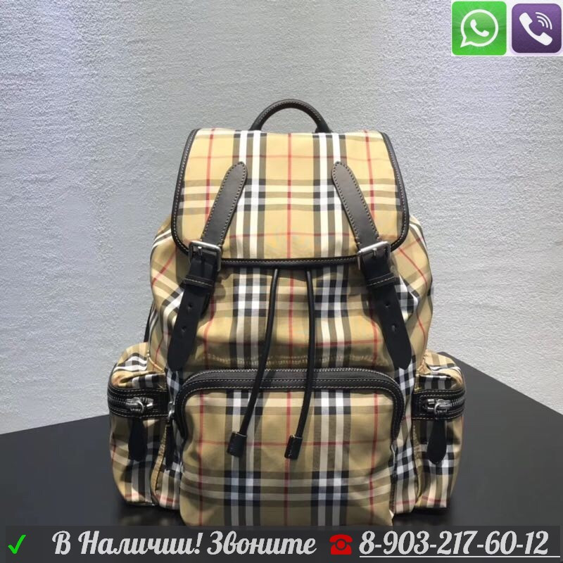 Рюкзак Burberry Rucksack Тканевый Берберри c карманами - фото 1 - id-p99198403