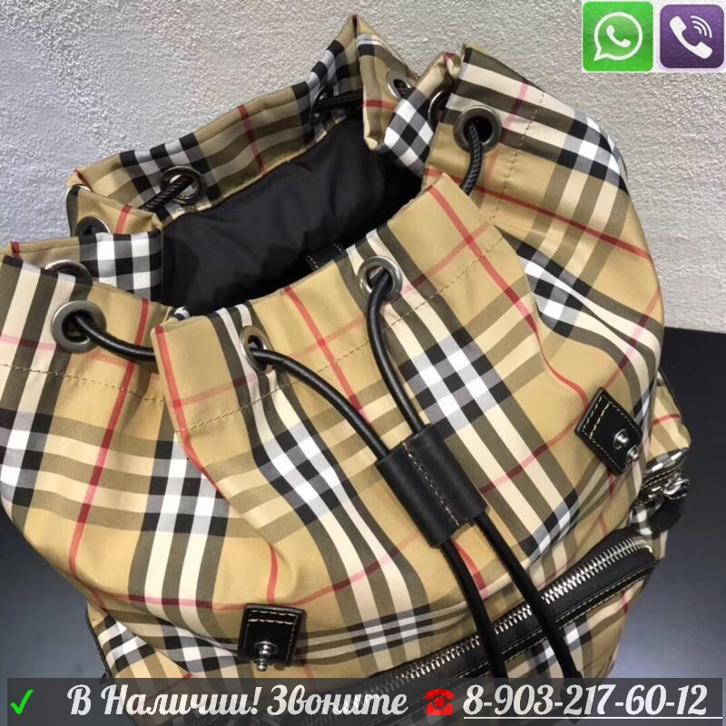 Рюкзак Burberry Rucksack Тканевый Берберри c карманами Синий - фото 6 - id-p99198406