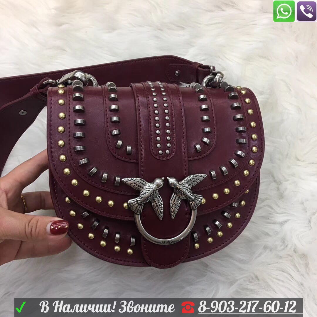 Сумка Pinko go round mix studs Пинко с заклепками - фото 9 - id-p99199294