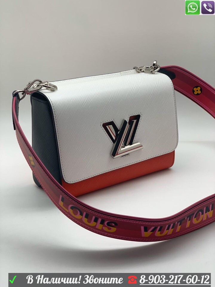 Сумка Louis Vuitton Twist MM c широким ремнем - фото 1 - id-p99199299