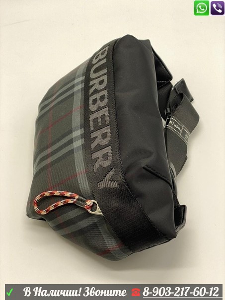 Поясная сумка Burberry Sonny серая клетка - фото 4 - id-p99204998