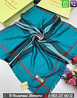 Платок Burberry Vintage Check Бербери 140 см на 140 см Голубой