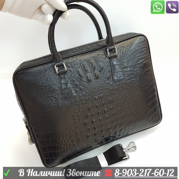 Портфель Prada кожаный черный - фото 1 - id-p99207874