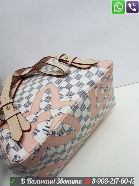 Рюкзак Louis Vuitton Sperone Белый с розовым - фото 2 - id-p99195538