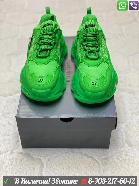 Кроссовки Balenciaga Triple-S зеленые - фото 6 - id-p99208854