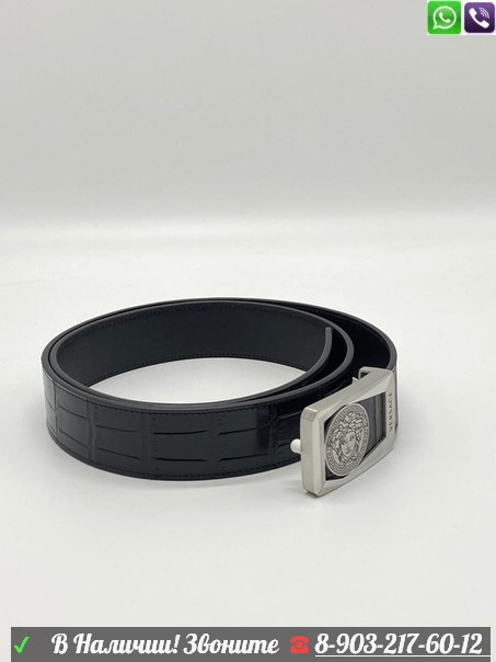 Ремень Versace мужской черный - фото 5 - id-p99205033