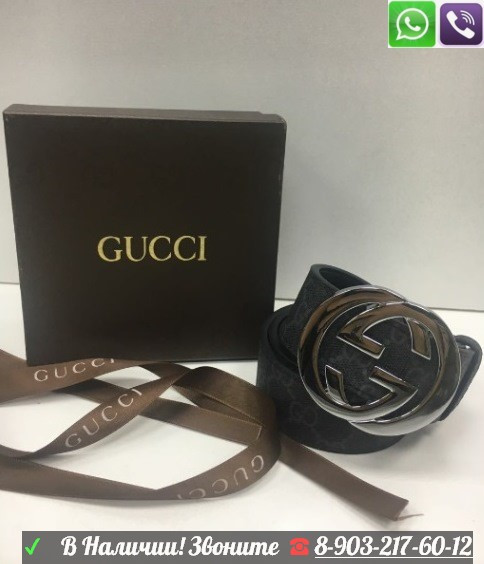 Ремень Gucci GG Пояс Гучи Gucci Черный серебро пряжка - фото 6 - id-p99196521