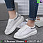 Кеды Alexander McQueen кроссовки белые с цветной вставкой, фото 3