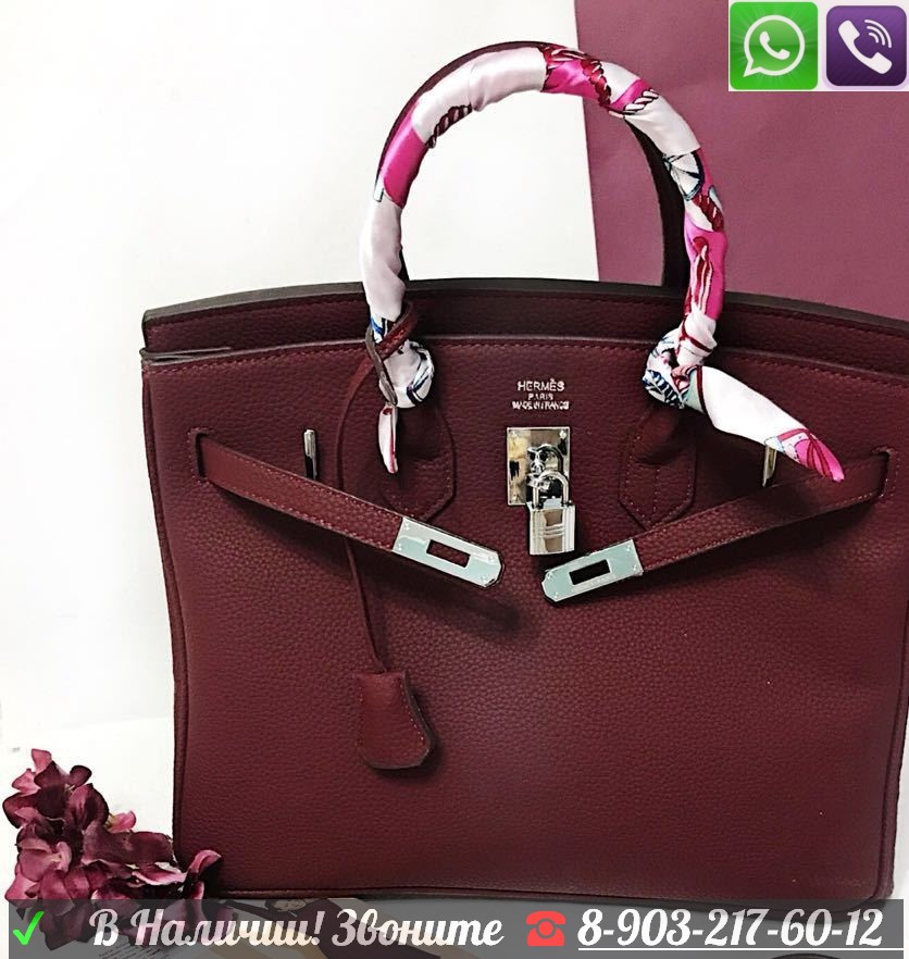 Сумка Hermes Birkin Гермес Биркин 35 Кожаная Люкс с номером Красный - фото 3 - id-p99197481