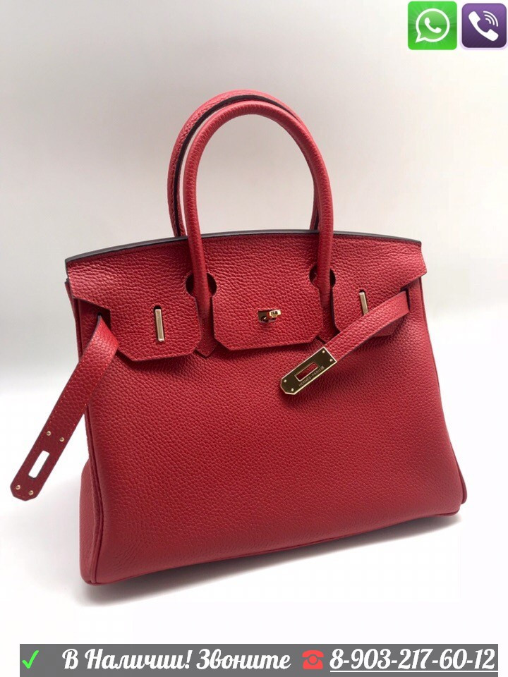 Сумка Hermes Birkin Гермес Биркин 35 Кожаная Люкс с номером Красный - фото 1 - id-p99197481