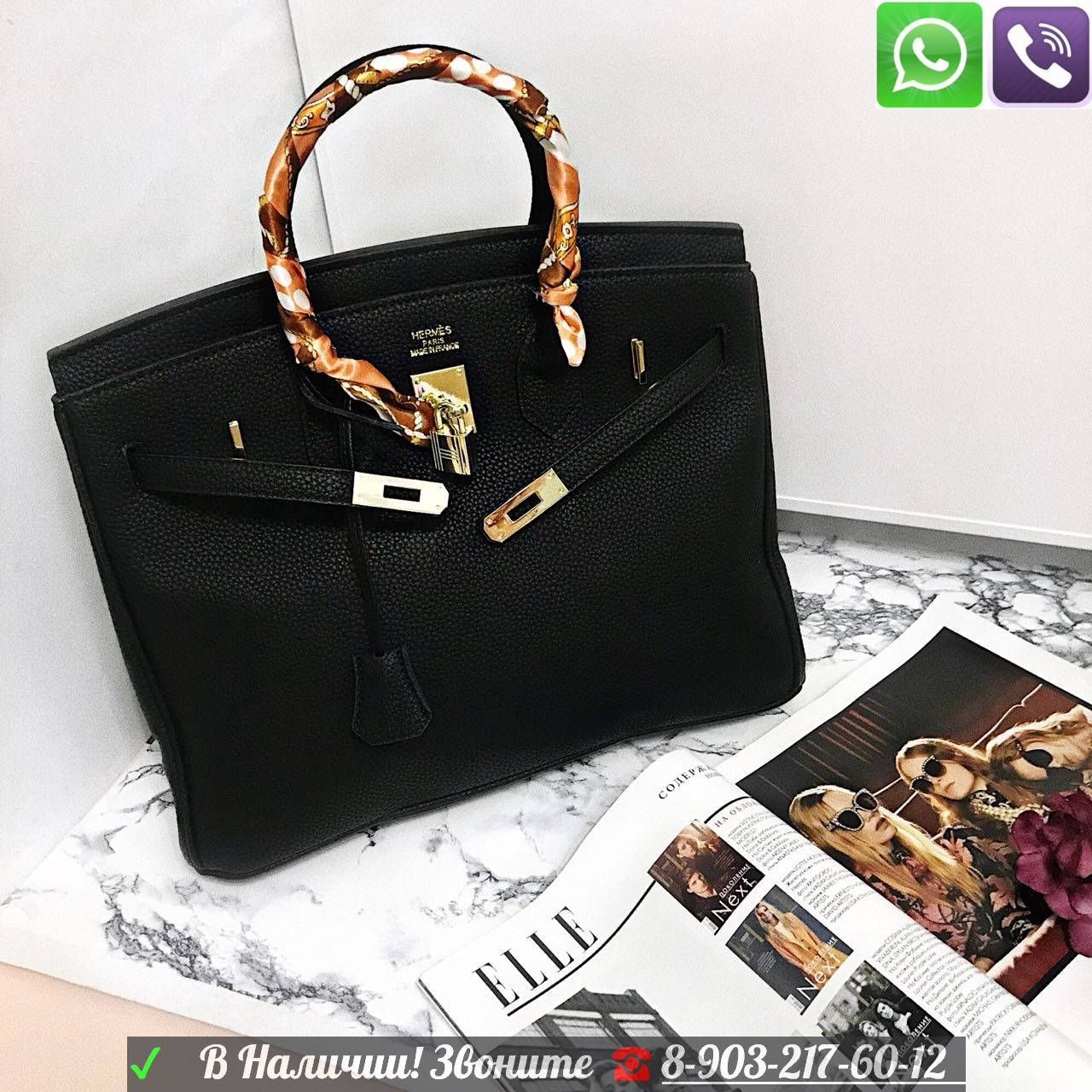 Сумка Hermes Birkin Гермес Биркин 35 Кожаная Люкс с номером Серый - фото 8 - id-p99197483