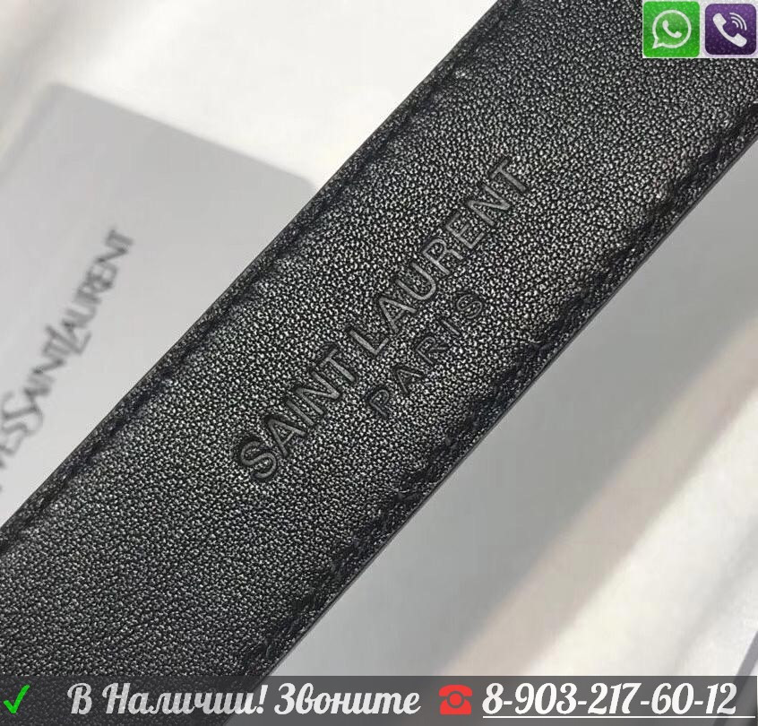 Ремень Yves Saint Laurent Monogramme кожаный черный - фото 2 - id-p99209829