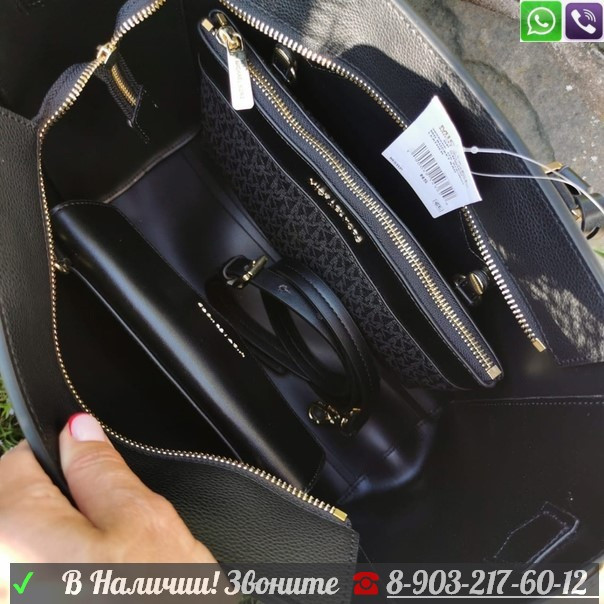 Michael Kors Черная сумка шоппер - фото 10 - id-p99204134