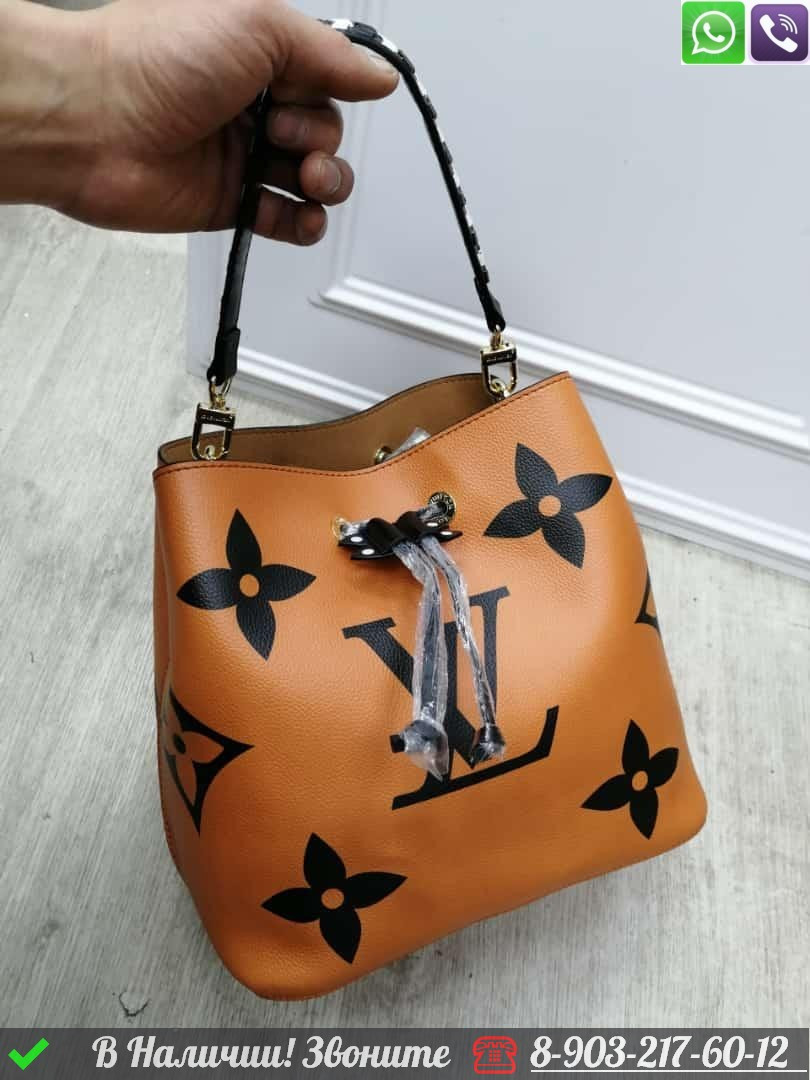 Сумка Louis Vuitton NeoNoe c большими черными буквами, фото 1