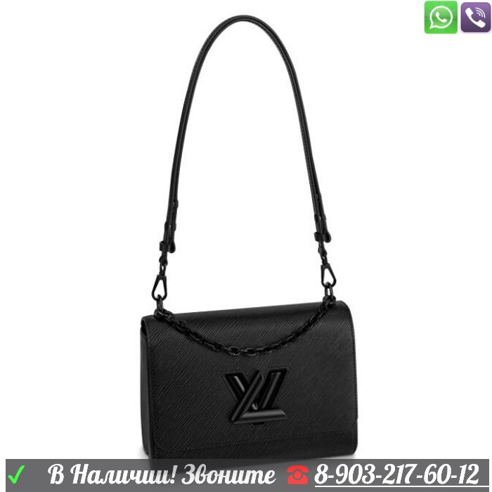 Сумка Louis vuitton TWIST черная c черной фурнитурой - фото 5 - id-p99199388