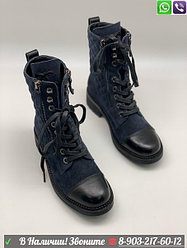 Ботинки Chanel высокие на шнуровке