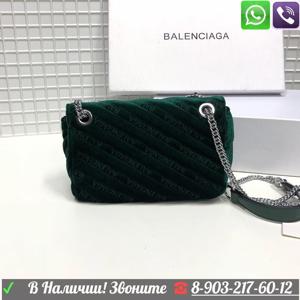 Велюровая Сумка Balenciaga BB Round Баленсиага с брелками бархат Серый - фото 6 - id-p99197554