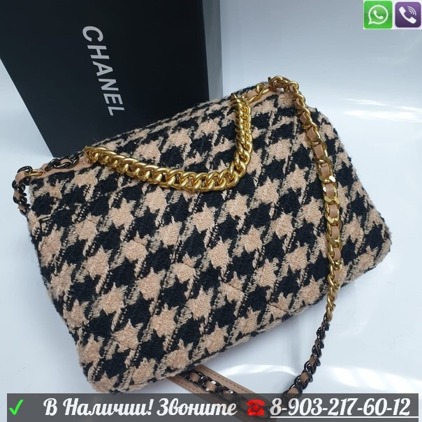 Сумка Chanel flap 19 тканевая твид - фото 5 - id-p99200371