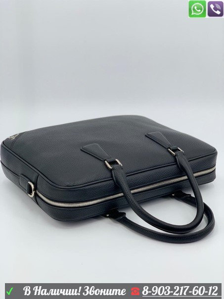 Кожаный портфель Prada черный - фото 6 - id-p99207025
