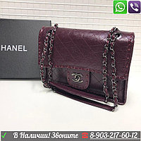 Бордовая Сумка Chanel flap Шанель 25 см