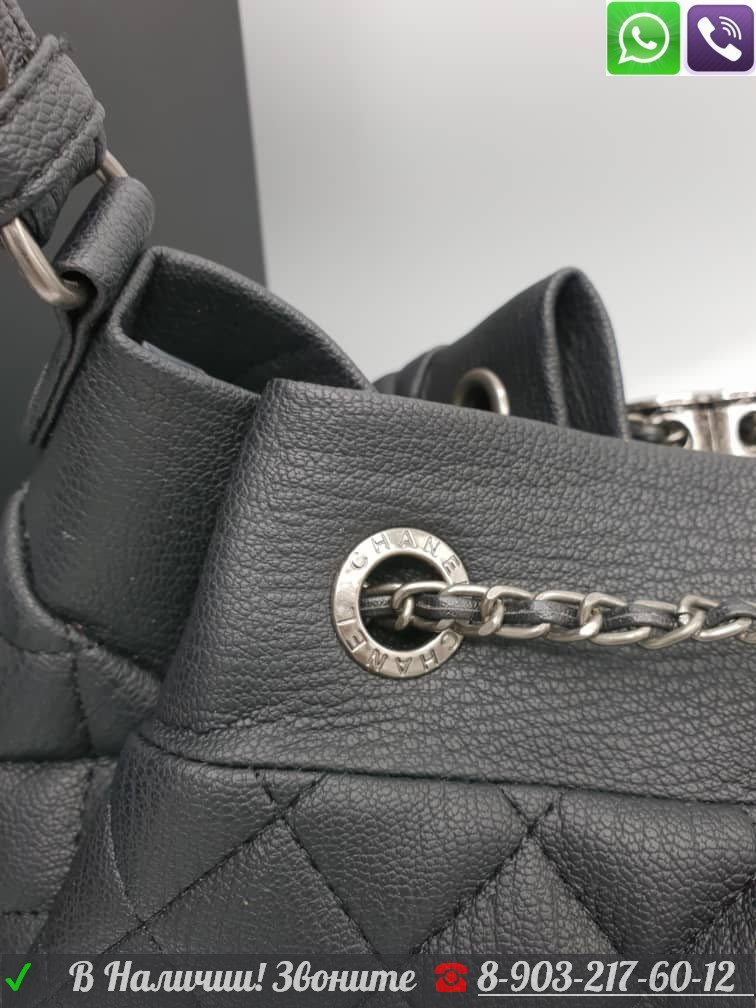 Сумка с застежкой на шнурках Chanel шанель Черная - фото 2 - id-p99197579